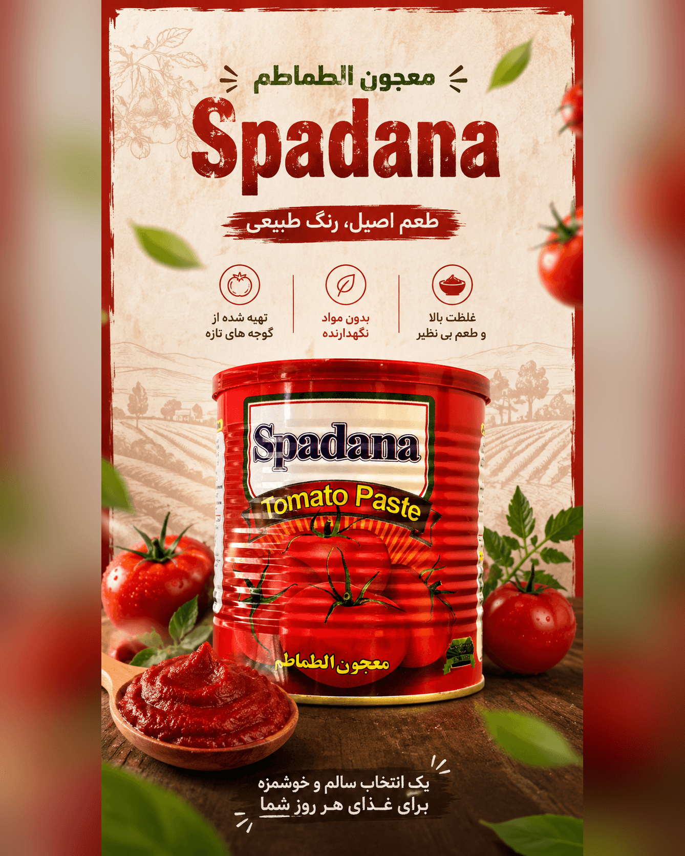 بسته‌بندی رب گوجه‌فرنگی اسپادانا
